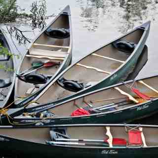canoes in a pattern